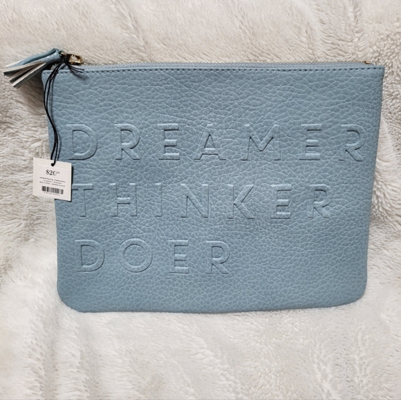 NWT! Turquoise Large Embossed Pouch/Clutch! - Picture 2 of 9